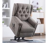 More4Homes Barnsley Fabric Electric Single Motor Riser Rise Recliner Lift Mobility Tilt Armchair Beige