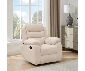 More4Homes Boston 1 Seater Fabric Manual Recliner Chair (Beige)
