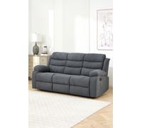 Furniture Online Boston 3 Seater Grey Manual Recliner Sofa - Wilko