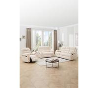 More4Homes Boston Manual Recliner Fabric 1+2+3 Seater Sofa Set in Beige More4Homes Beige