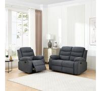 More4Homes Boston Manual Recliner Fabric 1+2 Seater Sofa Set (Grey)