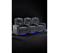 More4Homes Broadway 3 Seater Cinema Electric Recliner Chair USB Charging LED Base in Black More4Homes Black