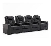 More4Homes Broadway 4 Seater Electric Recliner Cinema Sofa Usb Charging Led Base (Black)