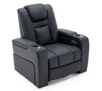 More4Homes Broadway Cinema Electric Recliner Chair Usb Charging Led Base (Black)