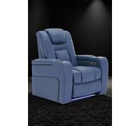 More4Homes Broadway Cinema Electric Recliner Chair USB Charging LED Base in Blue More4Homes Blue