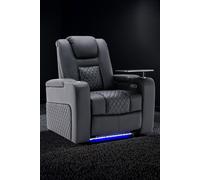 More4Homes Broadway Cinema Electric Recliner Chair USB Charging LED Base w Tray in Black More4Homes Black