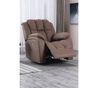 Brookline Electric Technology Fabric Auto Recliner USB Lounge Chair More4Homes Light Brown One Size