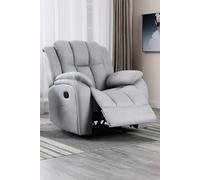 (Grey) Brookline Technology Fabric Manual Recliner Chair