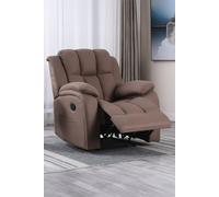 More4Homes Brookline Manual Technology Fabric Recliner Gaming Lounge Sofa Chair in Light Brown More4Homes Light Brown