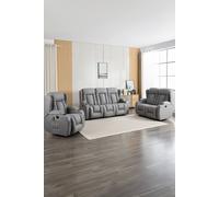 More4Homes Caesar 1+2+3 Seater Grey Technology Fabric Modern Electric Recliner Sofa Set More4Homes Grey