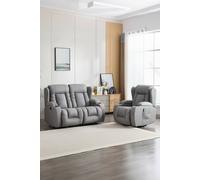 More4Homes Caesar 1+2 Seater Grey Technology Fabric Modern Electric Recliner Sofa Set More4Homes Grey