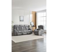 More4Homes Caesar 1+2 Seater Grey Technology Fabric Modern Manual Recliner Sofa Set More4Homes Grey