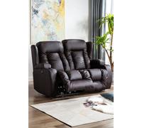 More4Homes Caesar 2 Seater Electric High Back Bonded Leather Recliner Sofa in Brown More4Homes Brown