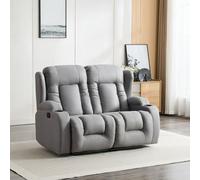 More4Homes Caesar 2 Seater Grey Technology Fabric Modern Manual Recliner Sofa