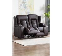 More4Homes Caesar 2 Seater Manual High Back Bonded Leather Recliner Sofa in Brown More4Homes Brown