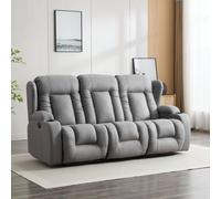 More4Homes Caesar 3 Seater Grey Technology Fabric Modern Electric Recliner Sofa
