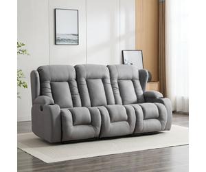 More4Homes Caesar 3 Seater Grey Technology Fabric Modern Electric Recliner Sofa