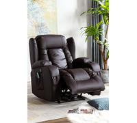 Caesar Electric Bonded Leather Automatic Recliner Heat & Massage Chair More4Homes Brown One Size