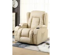 Caesar Electric Recliner Heat and Massage Chair - Cream