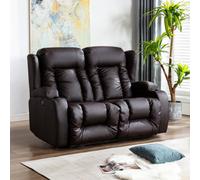 More4Homes Caesar Electric High Back Luxury Bond Grade Leather Recliner 2 Seater Sofa (Brown)