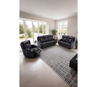 More4Homes Caesar Electric Recliner Bonded Leather 1+2+3 Seater Sofa Set in Black More4Homes Black
