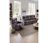 More4Homes Caesar Electric Recliner Bonded Leather 1+3 Seater Sofa Set in Brown More4Homes Brown
