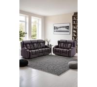 More4Homes Caesar Electric Recliner Bonded Leather 2+3 Seater Sofa Set in Brown More4Homes Brown