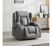 More4Homes Caesar Grey Technology Fabric Electric Recliner Heat & Massage Chair
