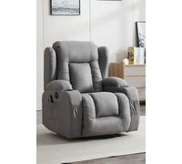 More4Homes Caesar Grey Technology Fabric Electric Recliner Heat & Massage Chair More4Homes Grey