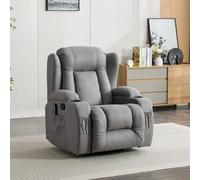 More4Homes Caesar Grey Technology Fabric Manual Recliner Rocking Swivel Heat & Massage Chair