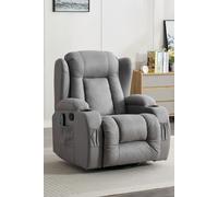 More4Homes Caesar Grey Technology Fabric Manual Recliner Rocking Swivel Heat & Massage Chair More4Homes Grey