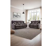 More4Homes Caesar Manual Recliner Bonded Leather 2+3 Seater Sofa Set in Brown More4Homes Brown