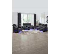 More4Homes Capri Electric Recliner 1+2+3 Seater Sofa Set w Bluetooth speakers in Charcoal More4Homes Charcoal