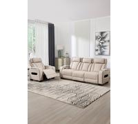 More4Homes Capri Electric Recliner 1+3 Seater Sofa Set w Drinks tray & Charging in Beige More4Homes Beige