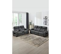 More4Homes Capri Electric Recliner 2+3 Seater Sofa Set w Bluetooth speakers in Charcoal More4Homes Charcoal