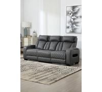 More4Homes Capri Electric Recliner 3 Seater Sofa - Drinks Tray, Wireless Charging in Charcoal More4Homes Charcoal 3 Seater