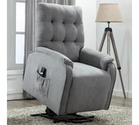 More4Homes Charlbury Fabric Rise Recliner Armchair Electric Lift Chair (Grey)