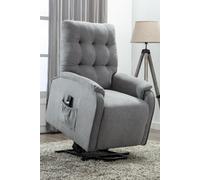 More4Homes Charlbury Fabric Single Motor Rise Recliner Electric Lift Chair in Grey More4Homes Grey