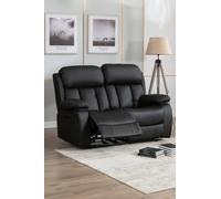 More4Homes Chester 2 Seater Manual High Back Bonded Leather Recliner Sofa in Black More4Homes Black