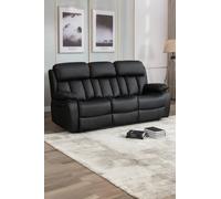 More4Homes Chester 3 Seater Manual High Back Bonded Leather Recliner Sofa in Black More4Homes Black