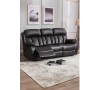 More4Homes Chester 3 Seater Manual High Back Bonded Leather Recliner Sofa in Brown More4Homes Brown