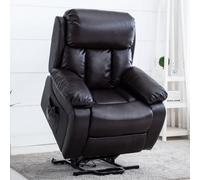 More4Homes Chester Dual Motor Electric Rise Recliner Bonded Leather Armchair Electric Lift Riser Chair (Brown)