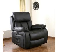 More4Homes Chester Electric Bonded Leather Automatic Recliner Armchair Sofa Home Lounge Chair (Black)