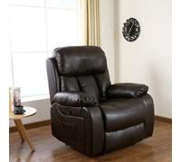 More4Homes Chester Electric Bonded Leather Automatic Recliner Armchair Sofa Home Lounge Chair (Brown)