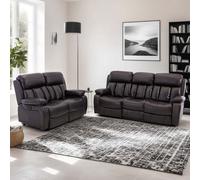More4Homes Chester Electric Recliner Bonded Leather 2+3 Seater Sofa Set (Brown)