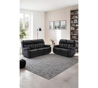 More4Homes Chester Electric Recliner Bonded Leather 2+3 Seater Sofa Set in Black More4Homes Black