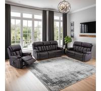 More4Homes Chester Manual Recliner Bonded Leather 1+2+3 Seater Sofa Set (Brown)