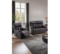 More4Homes Chester Manual Recliner Bonded Leather 1+2 Seater Sofa Set (Brown)