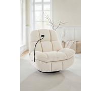 More4Homes Chicago Faux Leather Swivel & Rocker Electric Recliner Chair Black in Beige | Size: 1 Seater More4Homes Beige 1 Seater
