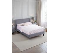 More4Homes Dereham Cord Fabric Winged Double Bed Frame in Light Grey | Size: King More4Homes Light Grey King